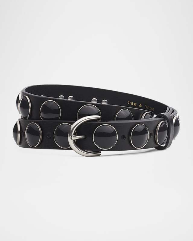 Cabochon Leather Belt